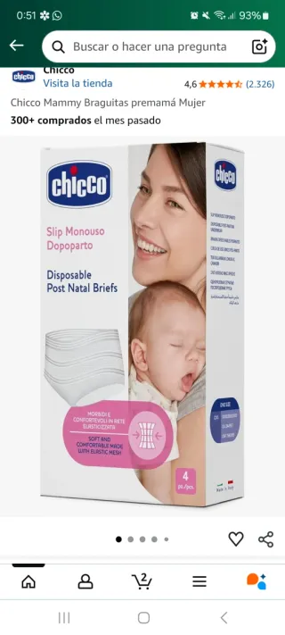 Bragas Desechables Chicco Mammy (4 uds)
