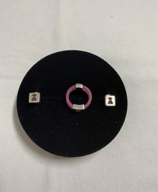 Conjunto Plata: Pendientes y Sortija Osito