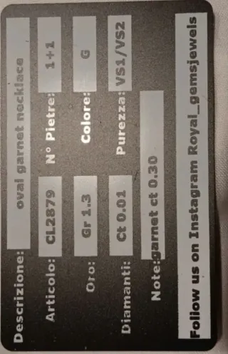 Collar y colgante diamante y granate en oro 18k