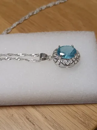 Colgante Plata Ley Sello 925, Cristal Austriaco