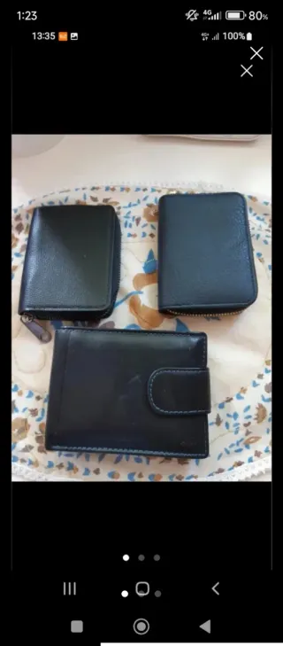 Cartera Billetera Piel Hombre Negra