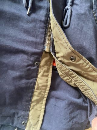 Parka azul con forro naranja jack Jones