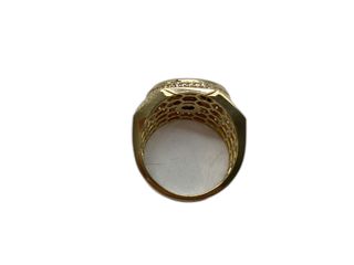 sello oro 18k con piedra con circonita