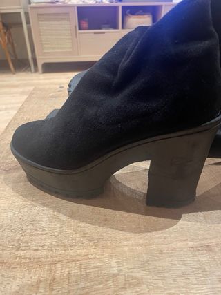 Botas altas elásticas negras mujer talla 38