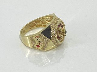 sello oro 18k con circonita