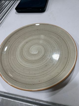Lote 25 Platos Bonna Cerámica Marrón, verde, rojo