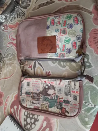 Bolso doble rosa y multicolor