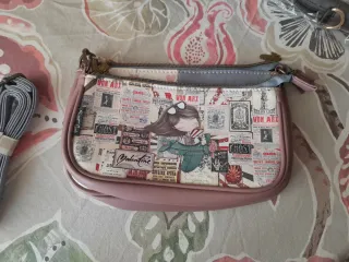 Bolso doble rosa y multicolor