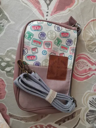 Bolso doble rosa y multicolor