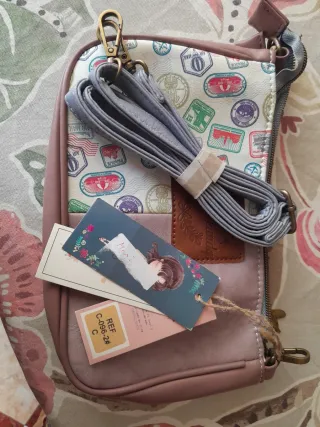 Bolso doble rosa y multicolor