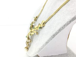 collar oro 18k con piedra con diamante 24cm