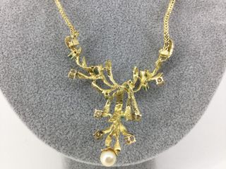 collar oro 18k con piedra con diamante 24cm