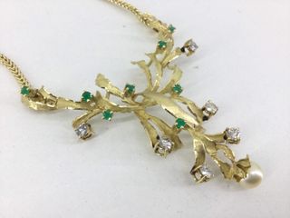 collar oro 18k con piedra con diamante 24cm