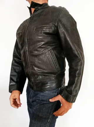 Motera biker cuero auténtico Redskins M. Medidas.