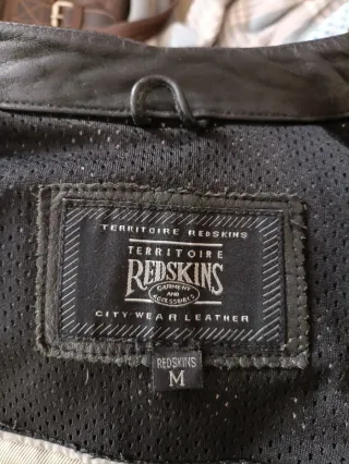 Motera biker cuero auténtico Redskins M. Medidas.