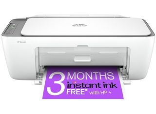 HP DeskJet 2820e 588K9B, Impresora multifunción de inyección de tinta A4 a color, Conexión Wi-Fi, Impresión a doble cara manual, Hasta 7,5 ppm, 3 meses de impresión Instant Ink con HP+, Blanca
