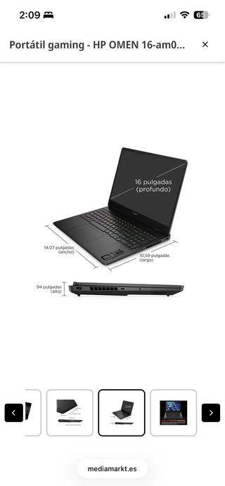 Portatile da gioco - HP OMEN 16-am0026ns, 16" WQXGA