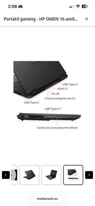 Portatile da gioco - HP OMEN 16-am0026ns, 16" WQXGA