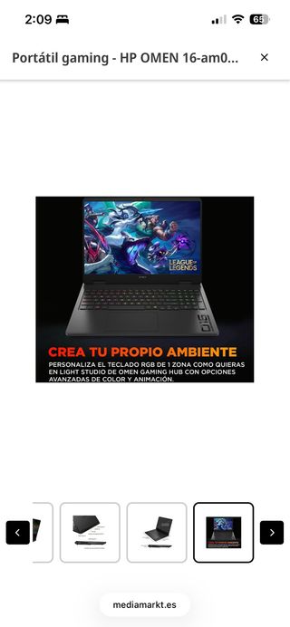 Portatile da gioco - HP OMEN 16-am0026ns, 16" WQXGA