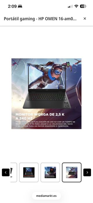 Portatile da gioco - HP OMEN 16-am0026ns, 16" WQXGA