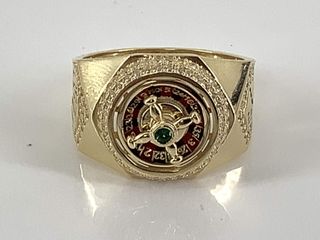 sello oro 18k con circonita