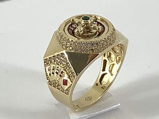 sello oro 18k con circonita