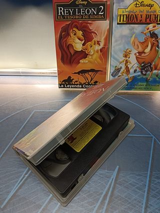 3 peliculas, VHS, El rey leon - vol. 1, 2 + Timon y Pumba, cine infantil, walt disney