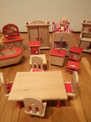 Muebles Casa Muñecas Madera Natural