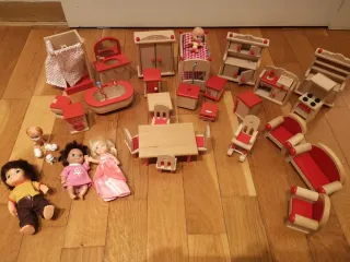 Muebles Casa Muñecas Madera Natural