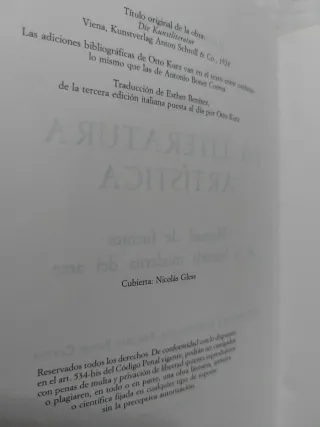 La literatura artística. Schlosser. Manual fuentes