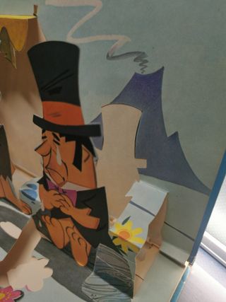 libro con relieve, LOS PICAPIEDRAS Y EL HOMBRE RICO QUE LLORABA, LIBROS ANIMADOS, NORMA AÑOS 1970