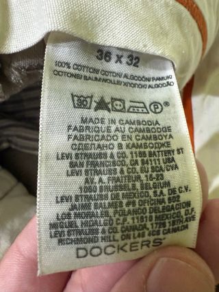 Pantalón Dockers Pana Talla W36 L34 Gris