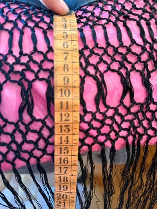 Mantón de Manila, seda,a mano  con flecos largos