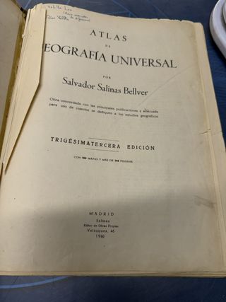Atlas de Geografia universal, salvador salina - Libro