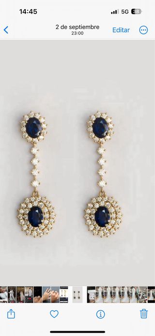 Pendientes Novia Sprezzatura Azul Plata