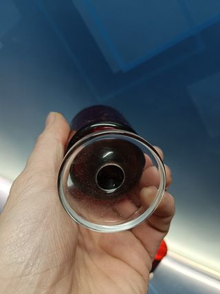 5 copas, preciosos vasos de cristal rojos, 9 cm.