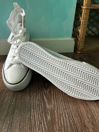 Zapatillas Botas Blancas Estilo Converse