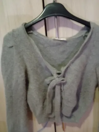 Fashion Chic bolero grigio elegante con fiocco