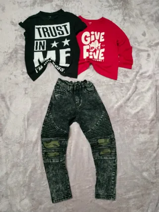 Lote Ropa Niño 8 Años: 3 Camisetas y Pantalón