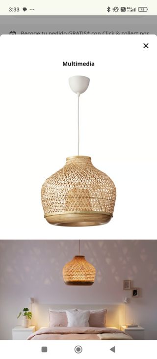 Lámpara de techo Misterhult Ikea bambú