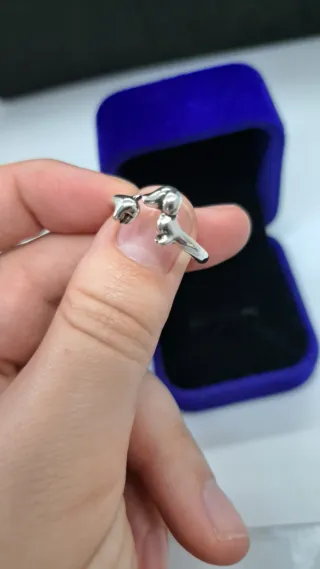 Anillo Perro Salchicha Plata
