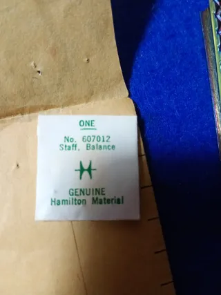 Eje de balance Hamilton 18s para reloj de bolsillo