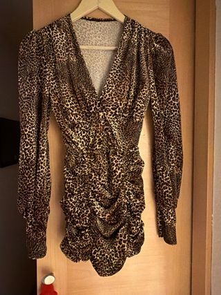 Vestido de fiesta estampado leopardo