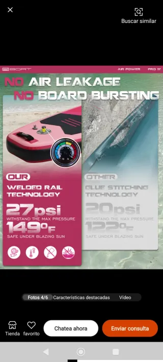 Tabla de surf rosa 3 quillas.