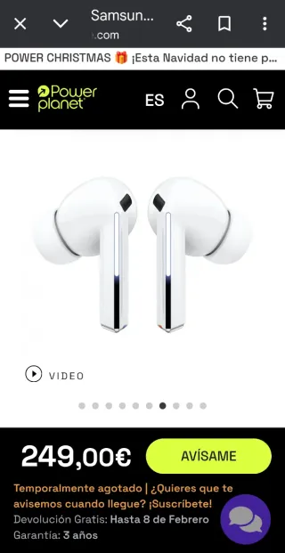 Cascos Inalambricos Samsung Galaxy Buds 3 Pro