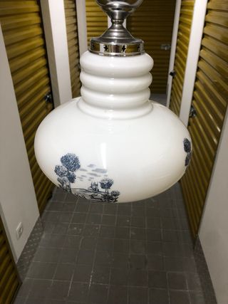 Antigua lámpara de techo cristal y metal