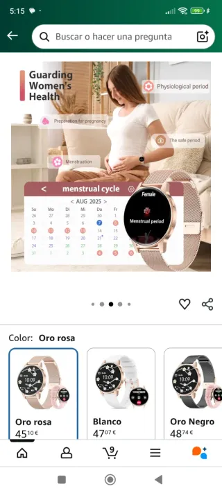 Reloj inteligente Smartwatch Oro Rosa