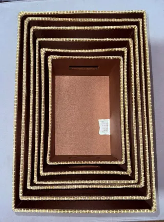 6 Cajas de Almacenaje Beige y Marrón