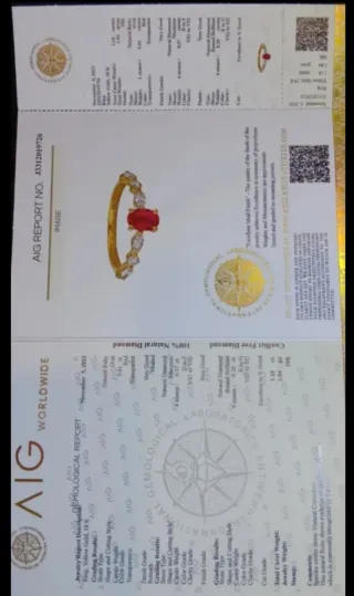 Anillo Oro 18k Rubí y Diamantes