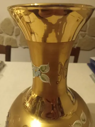 Vaso Murano Tre Fuochi Blu Oro